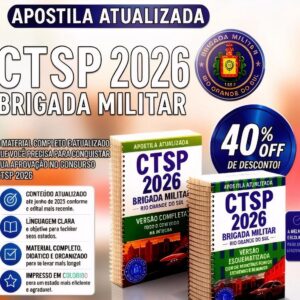 Lançamento: novas apostilas CTSP e CBA Polícia Militar RS - 2026/2027 - lote promocional