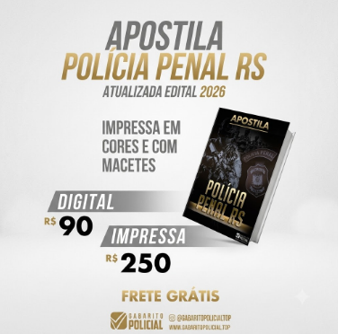 Apostila Polícia Penal RS - 2026 + Bônus