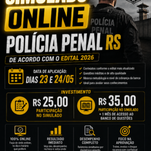 1º SIMULADO 2026 - CONCURSO POLÍCIA PENAL RS - EDITAL 2026