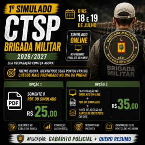 1º Simulado CTSP 2026/2027 Brigada Militar