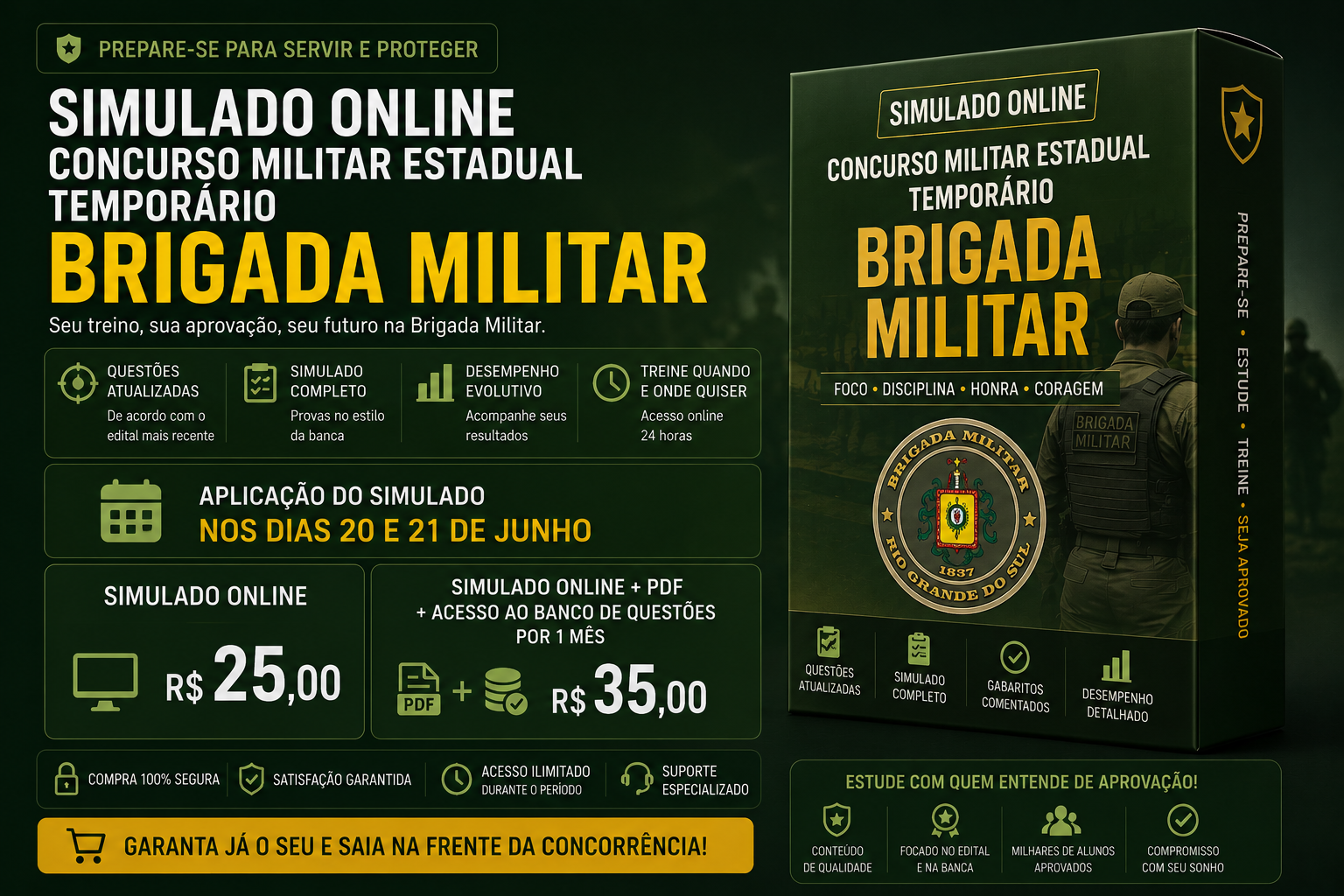 Simulado Online Militar Temporário - Brigada Militar