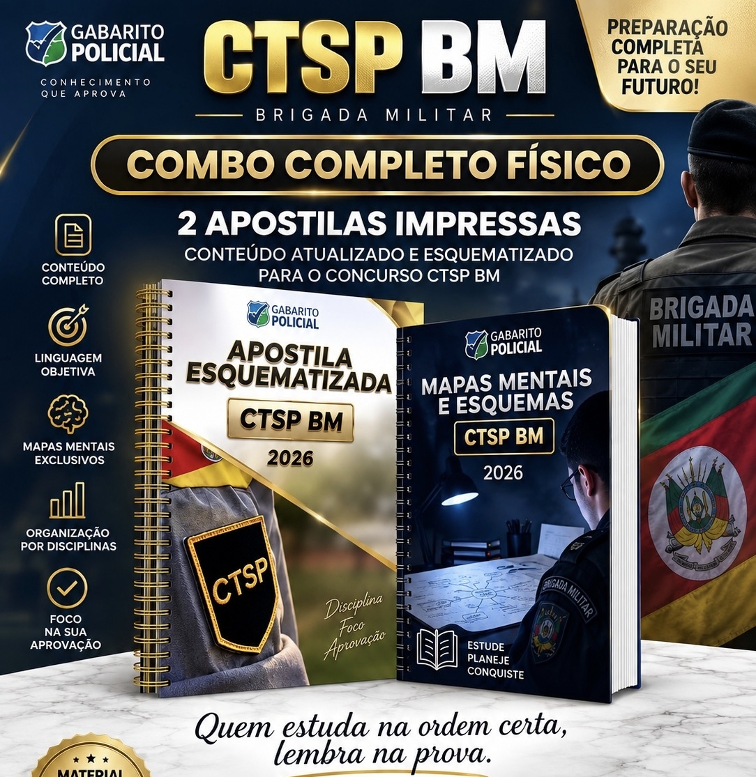 COMBO DE APOSTILAS COMPLETAS – CTSP BM 2026