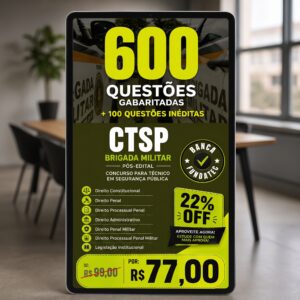 600 Questões Gabaritadas FUNDATEC + Inéditas - CTSP/BM 2026