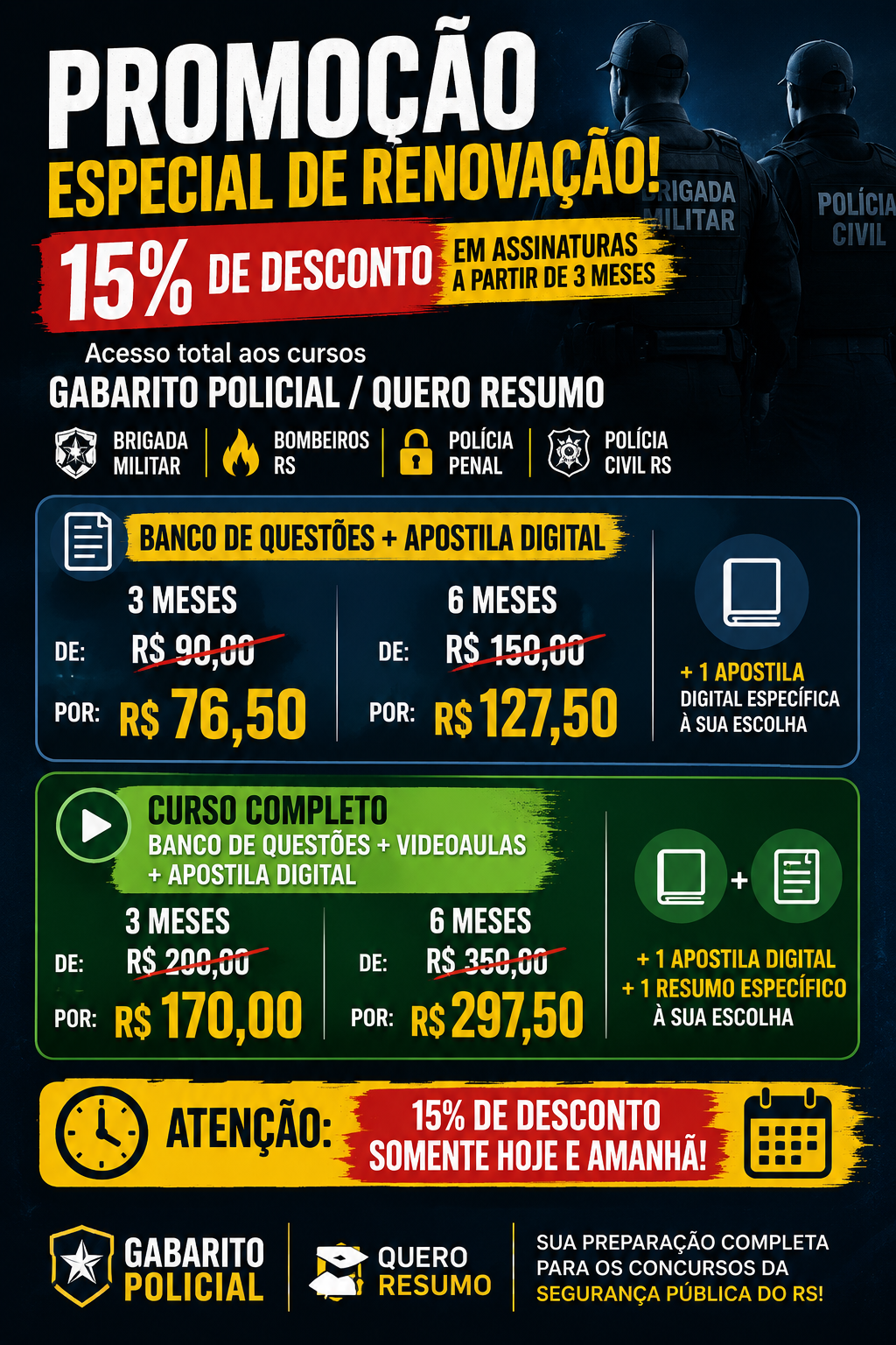 Promoção Assinatura Gabarito Policial / Quero Resumo