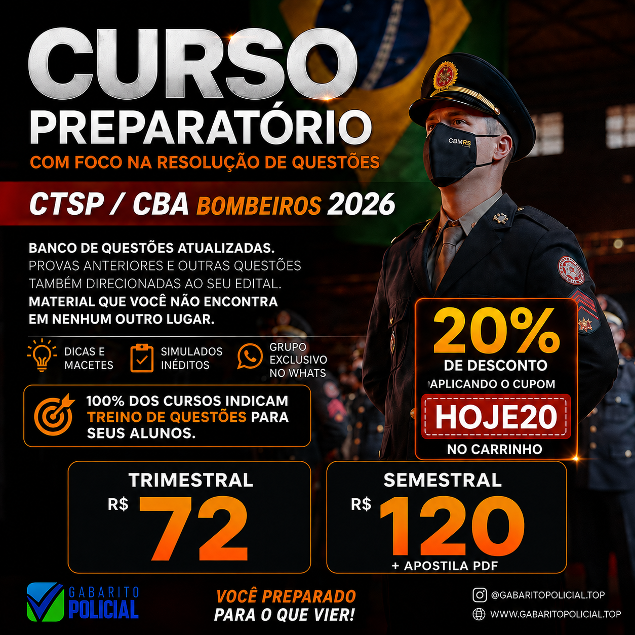 Assinatura Gabarito Policial CTSP Bombeiros