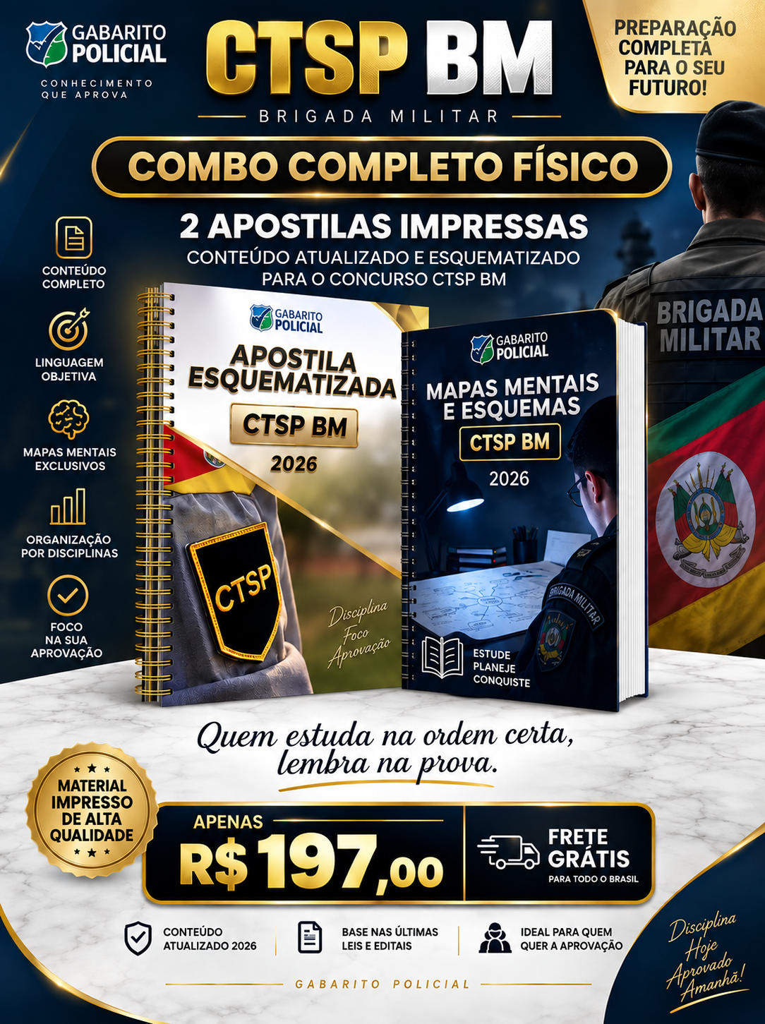 COMBO DE APOSTILAS IMPRESSAS - CTSP BM 2026