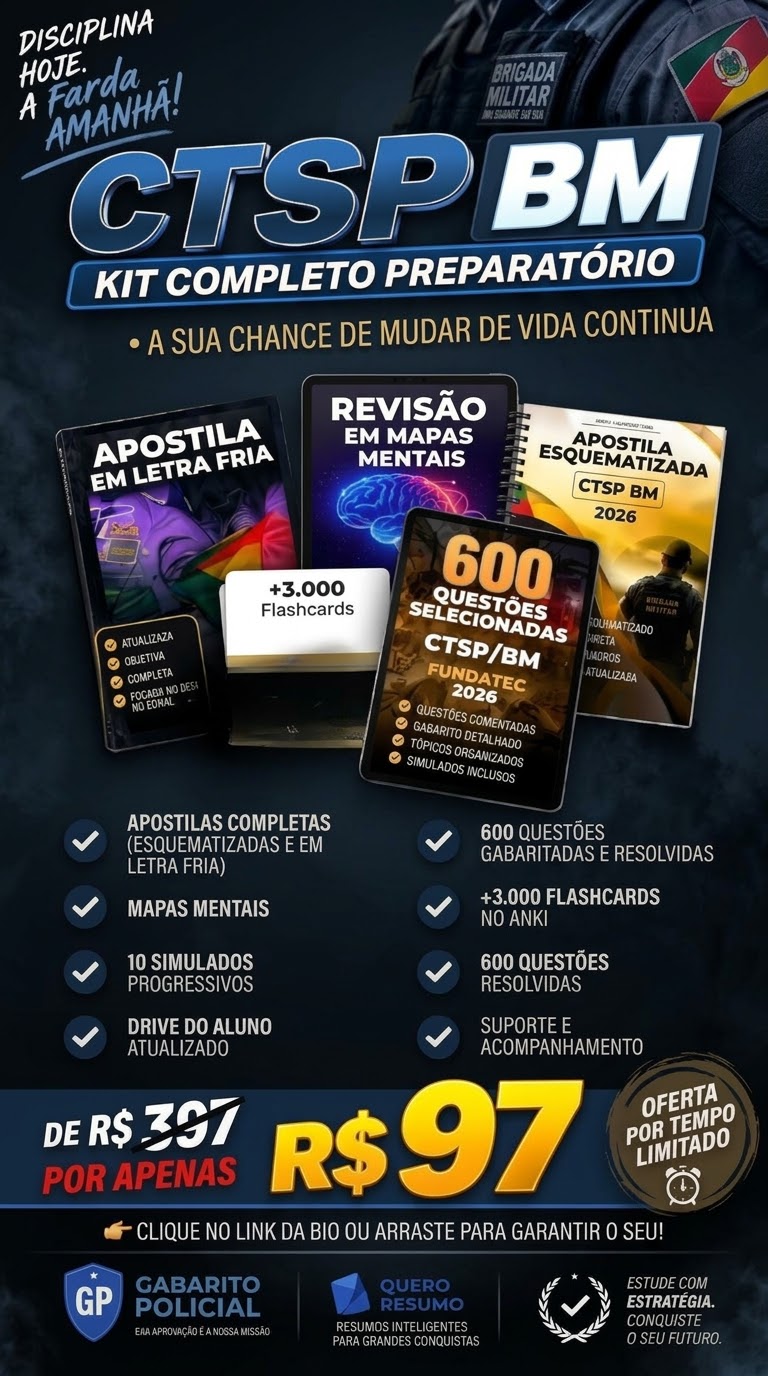 Kit Completo Preparatório CTSP Brigada Militar