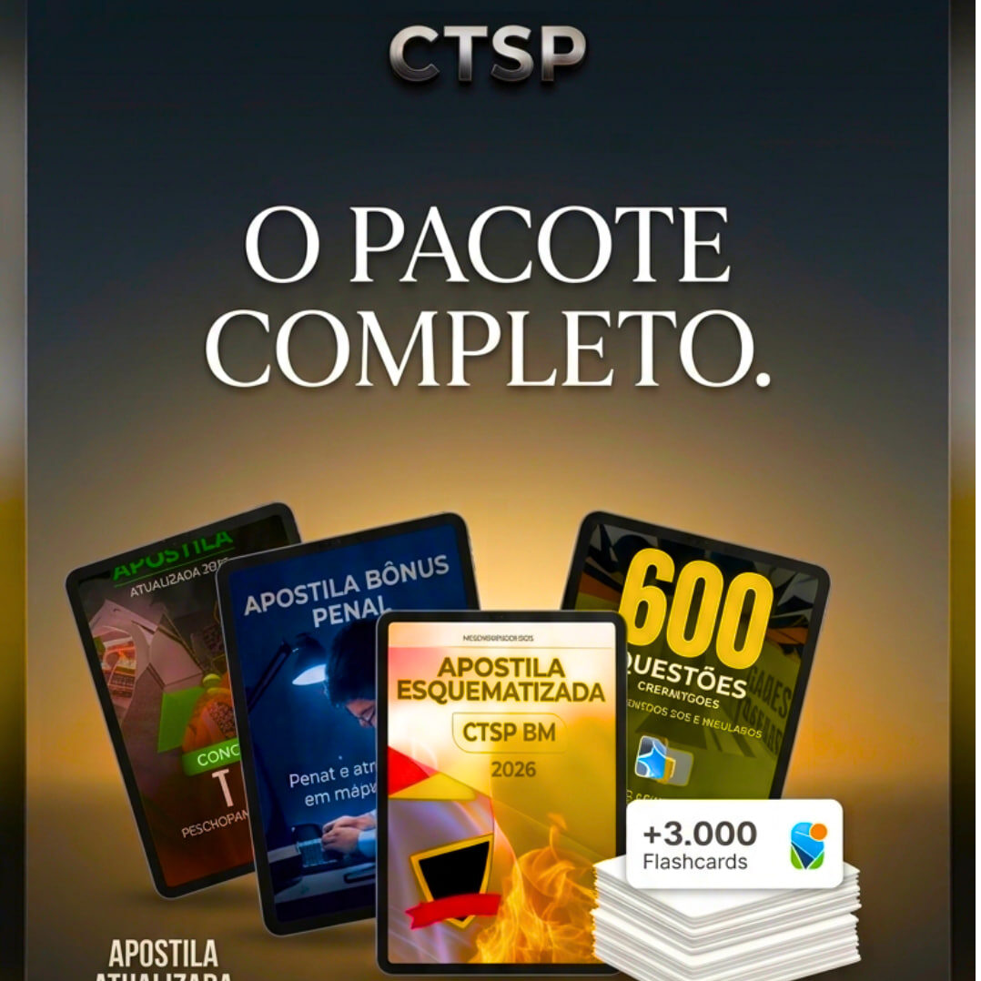4 Apostilas CTSP/BM e Flashcards - digital
